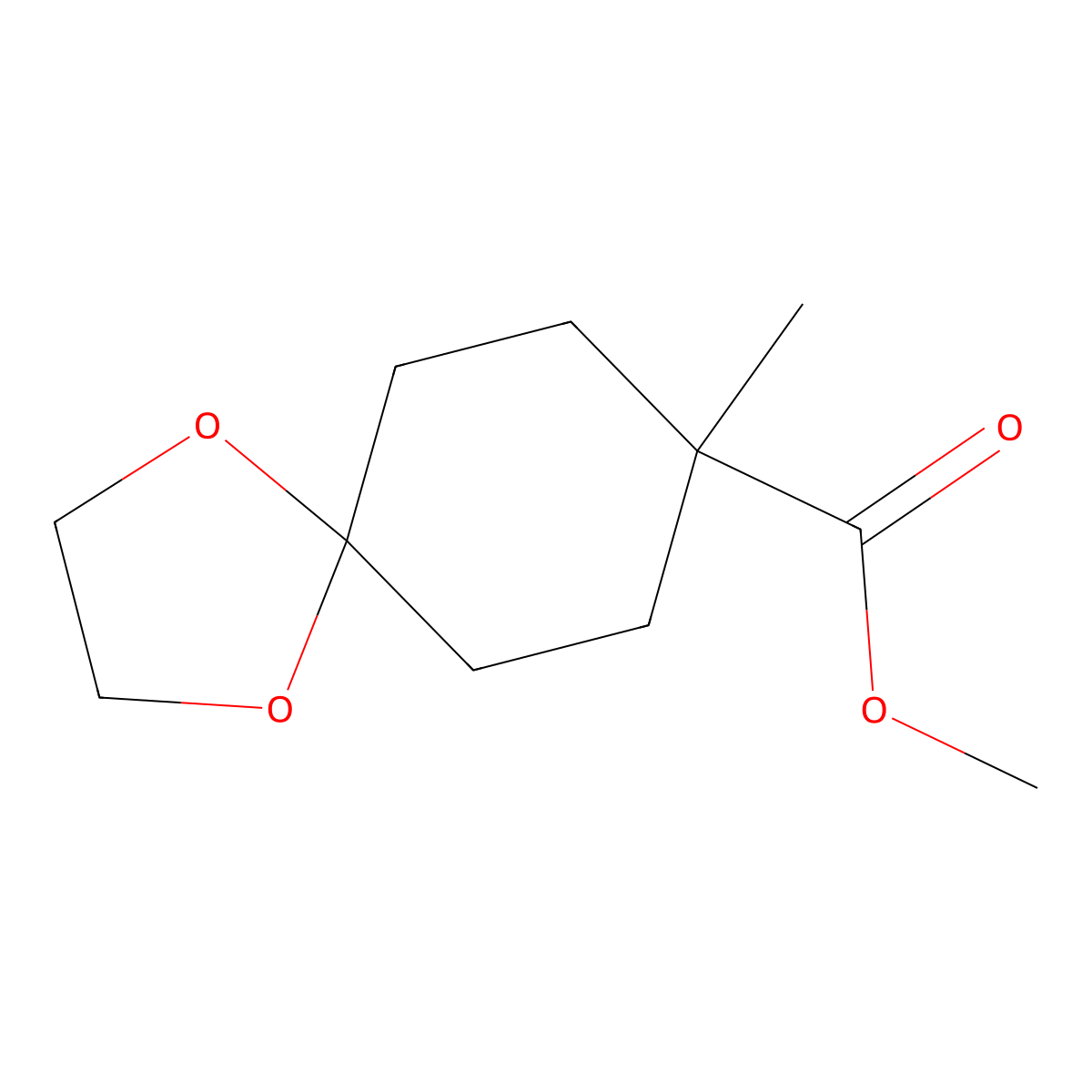 Methyl 8-methyl-1,4-dioxaspiro[4.5]decane-8-carboxylate molecular structure, CAS 87787-08-4