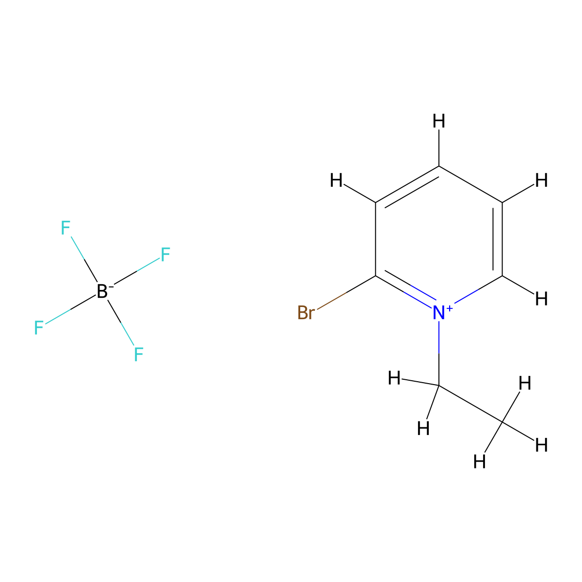 2-Bromo-1-ethylpyridinium tetrafluoroborate molecular structure, CAS 878-23-9
