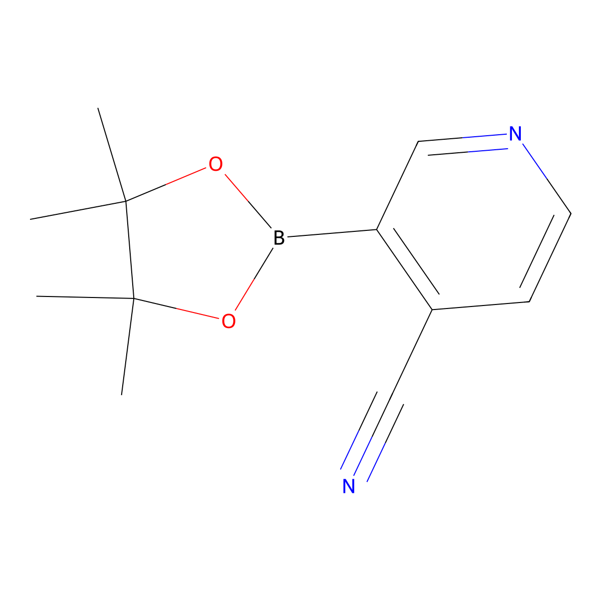 3-(4,4,5,5-Tetramethyl-1,3,2-dioxaborolan-2-yl)pyridine-4-carbonitrile molecular structure, CAS 878194-91-3
