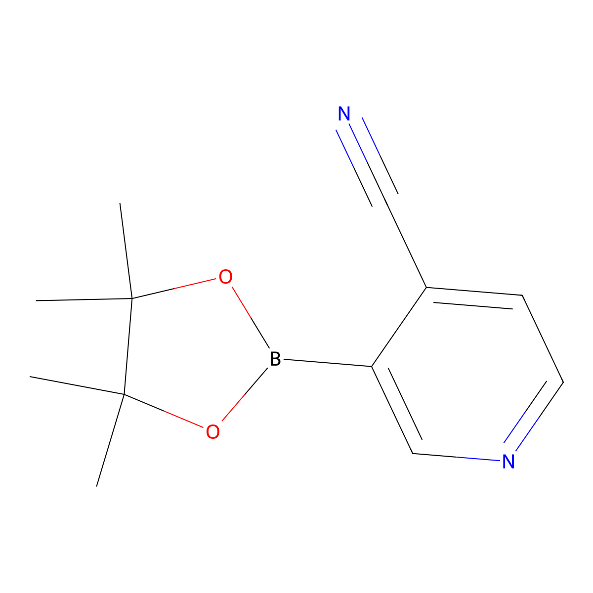 3-(4,4,5,5-Tetramethyl-1,3,2-dioxaborolan-2-yl)pyridine-4-carbonitrile molecular structure, CAS 878194-91-3