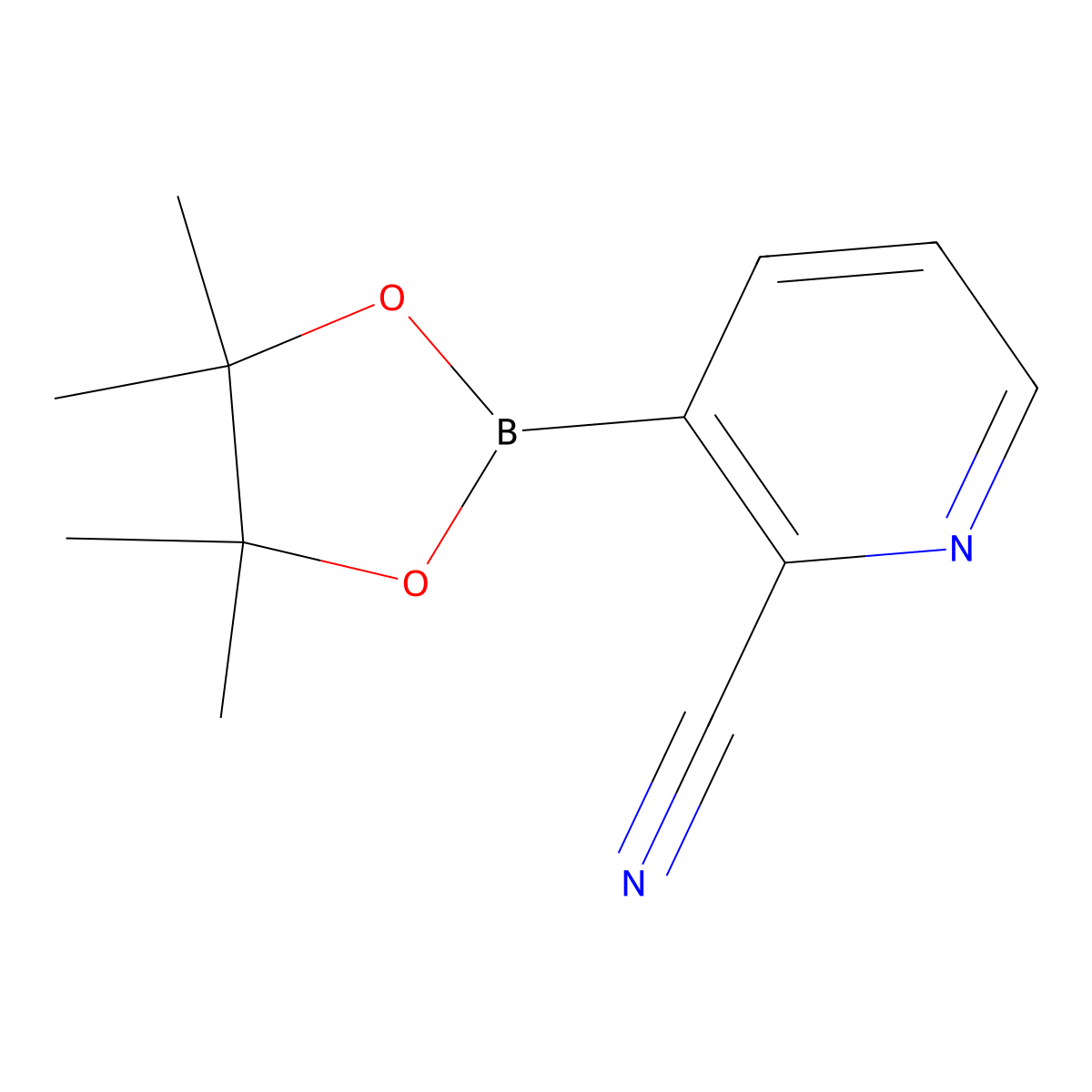 3-(Tetramethyl-1,3,2-dioxaborolan-2-yl)pyridine-2-carbonitrile molecular structure, CAS 878194-93-5
