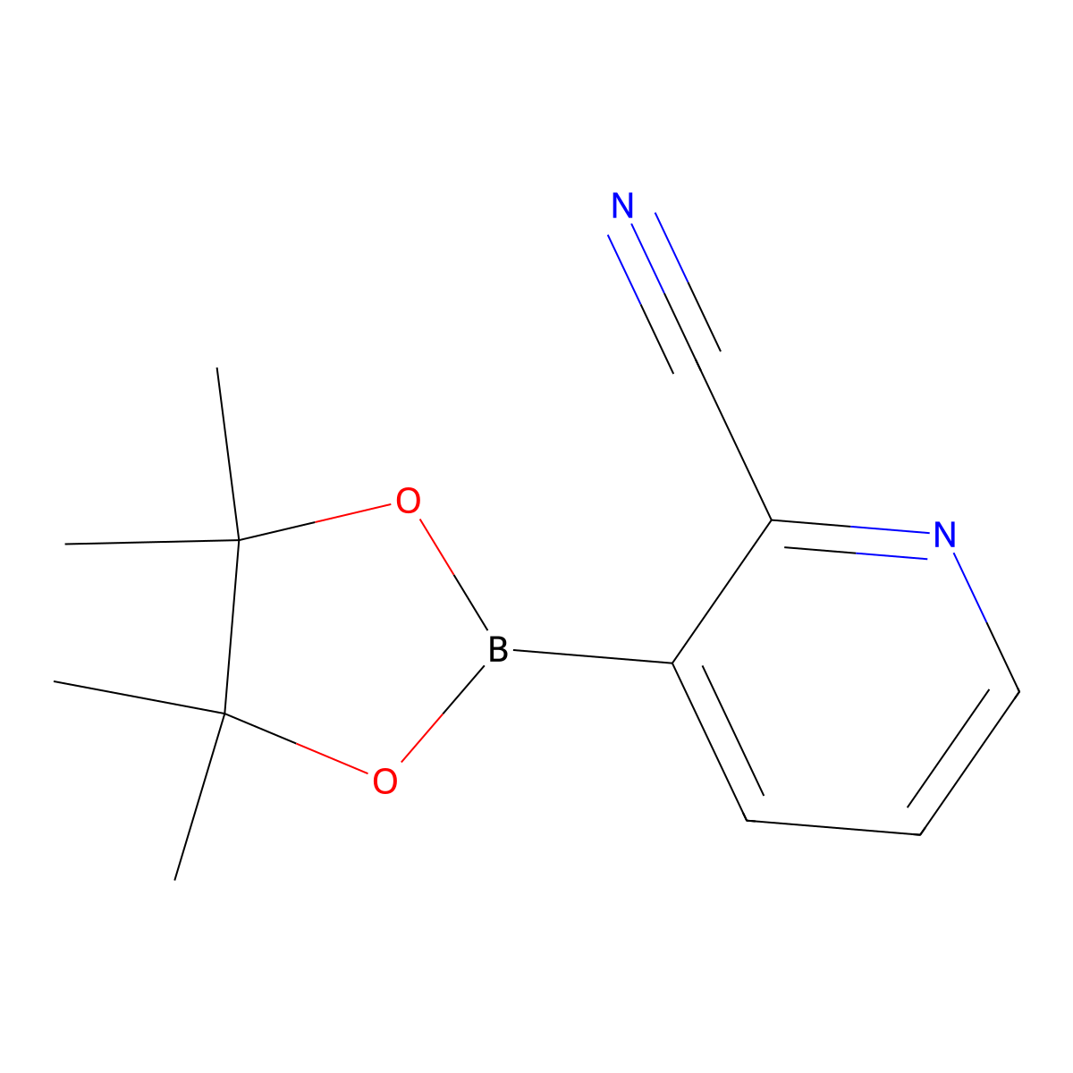 3-(Tetramethyl-1,3,2-dioxaborolan-2-yl)pyridine-2-carbonitrile molecular structure, CAS 878194-93-5