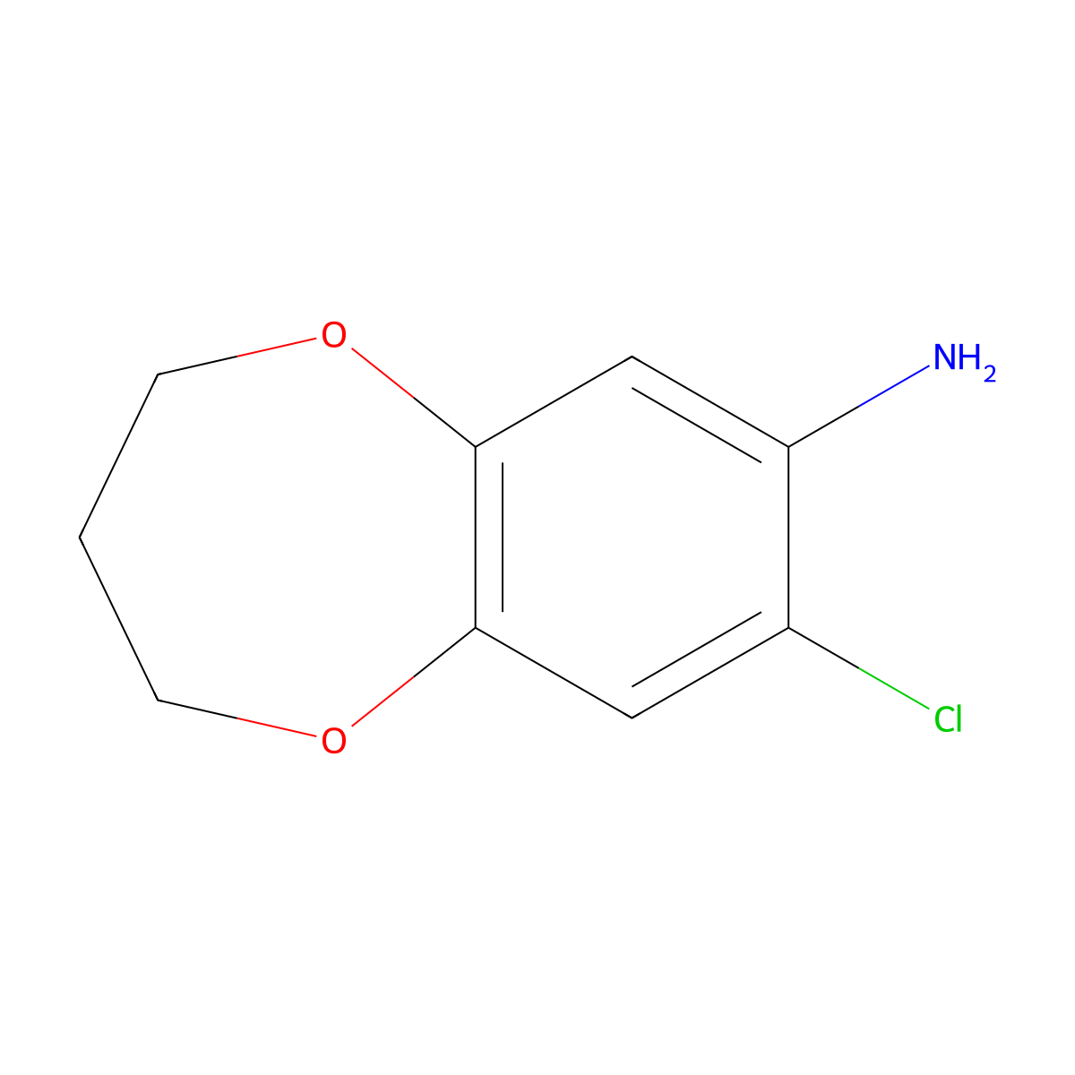 8-Chloro-3,4-dihydro-2H-benzo[b][1,4]dioxepin-7-amine molecular structure, CAS 878217-62-0