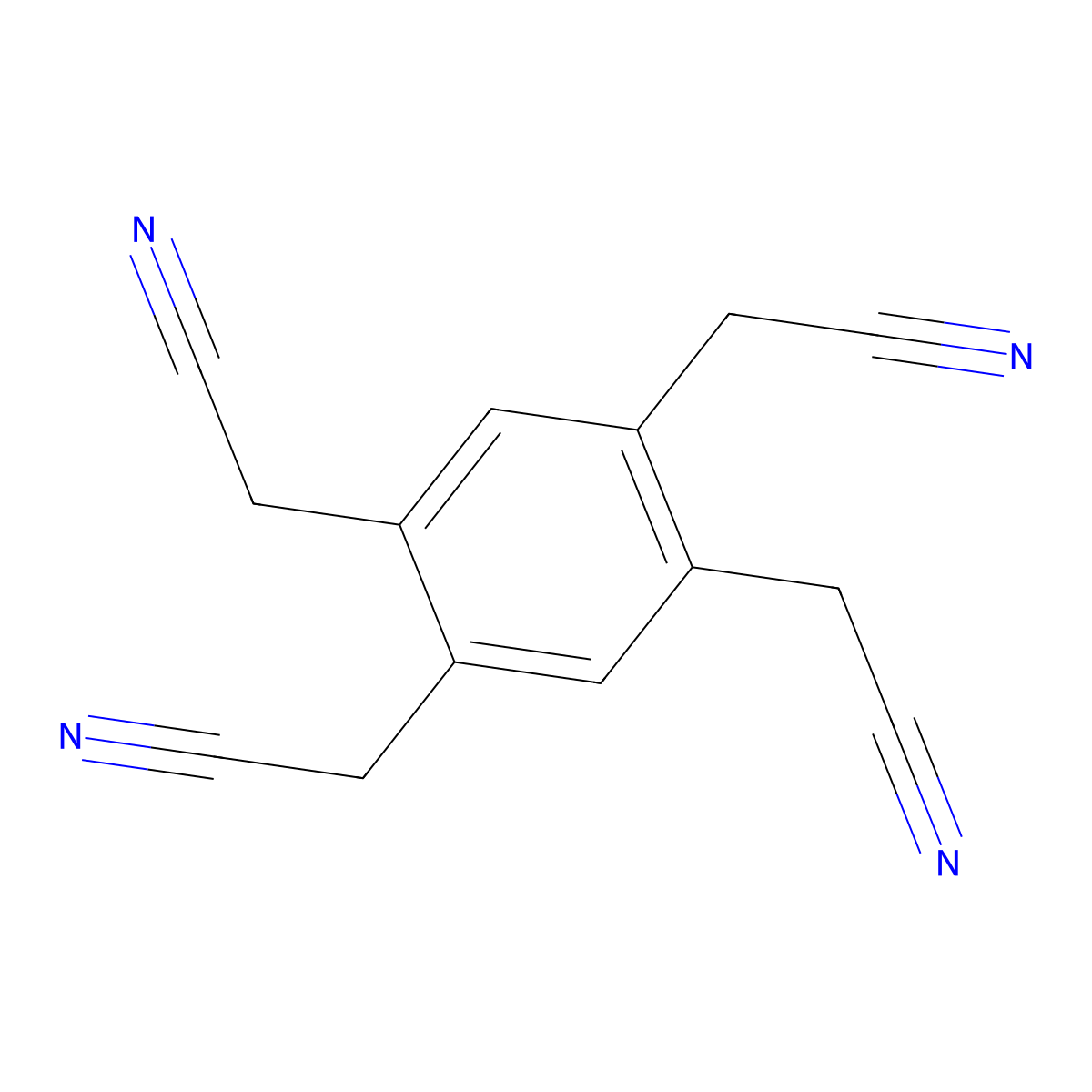 1,2,4,5-Tetrakis(cyanomethyl)benzene molecular structure, CAS 87837-08-9