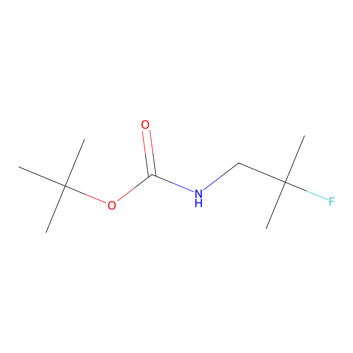 Tert-butyl (2-fluoro-2-methylpropyl)carbamate molecular structure, CAS 879001-62-4