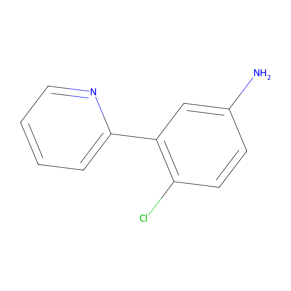 4-Chloro-3-(pyridin-2-yl)aniline molecular structure, CAS 879088-41-2