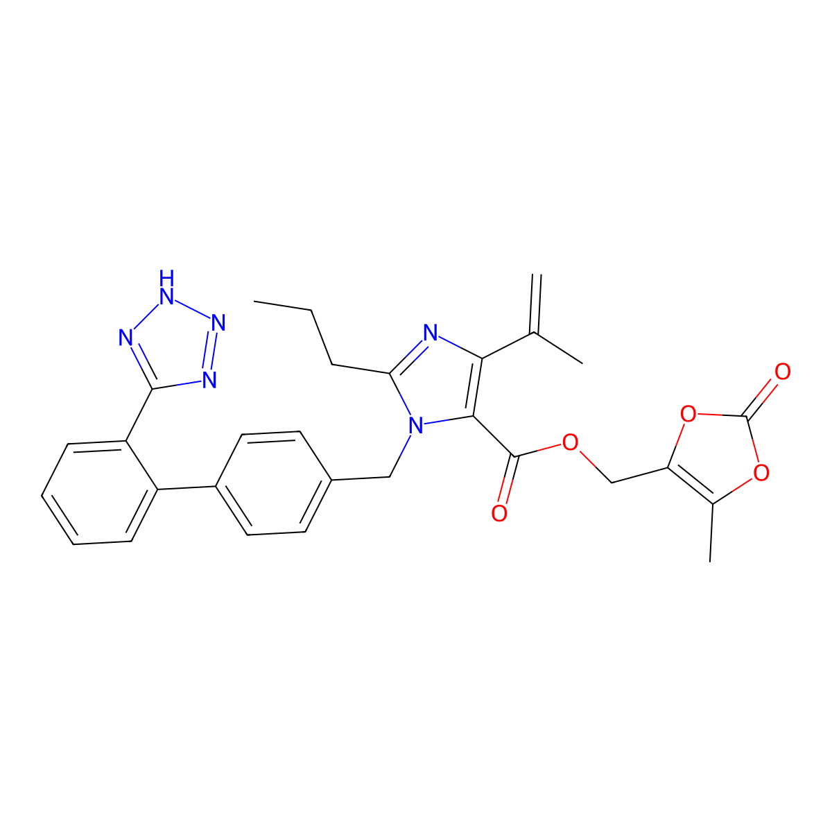 DES(1-hydroxy-1-methylethyl)-(1-methylethenyl)-olmesartan medoxomil molecular structure, CAS 879562-26-2