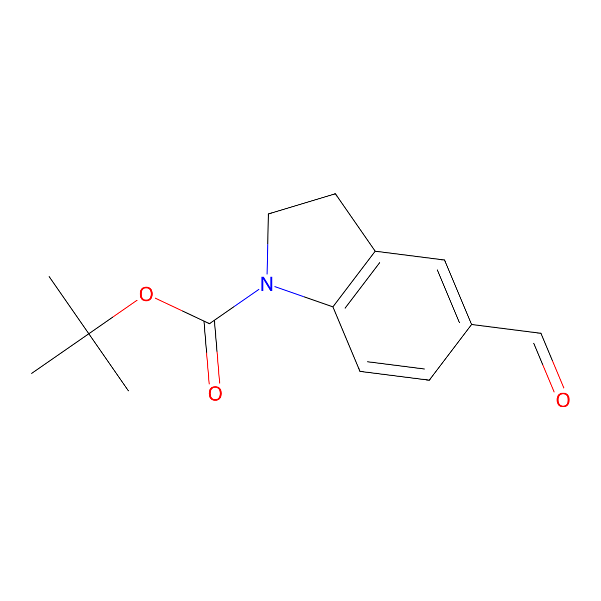 tert-Butyl 5-formyl-2,3-dihydro-1H-indole-1-carboxylate molecular structure, CAS 879887-32-8