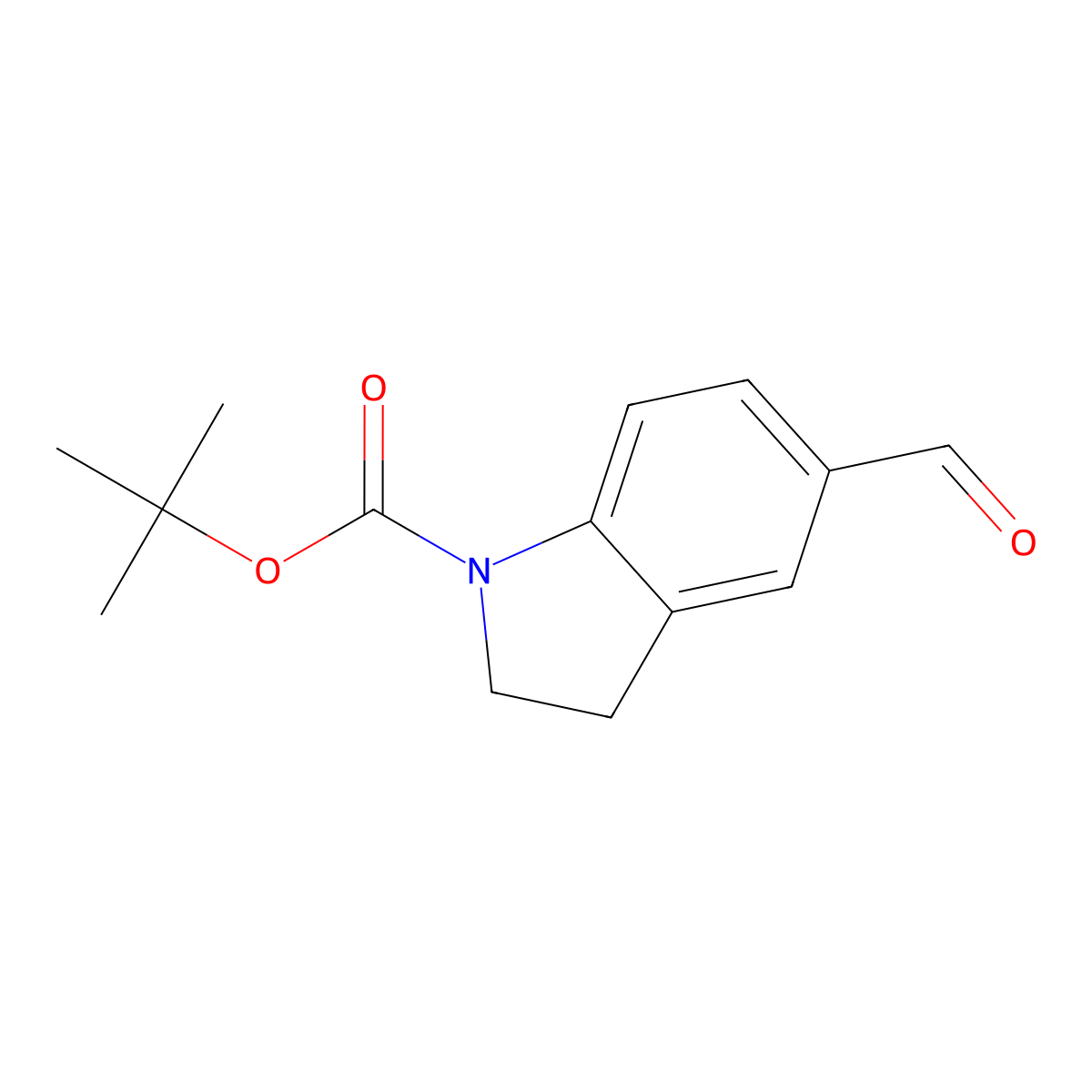 tert-Butyl 5-formyl-2,3-dihydro-1H-indole-1-carboxylate molecular structure, CAS 879887-32-8