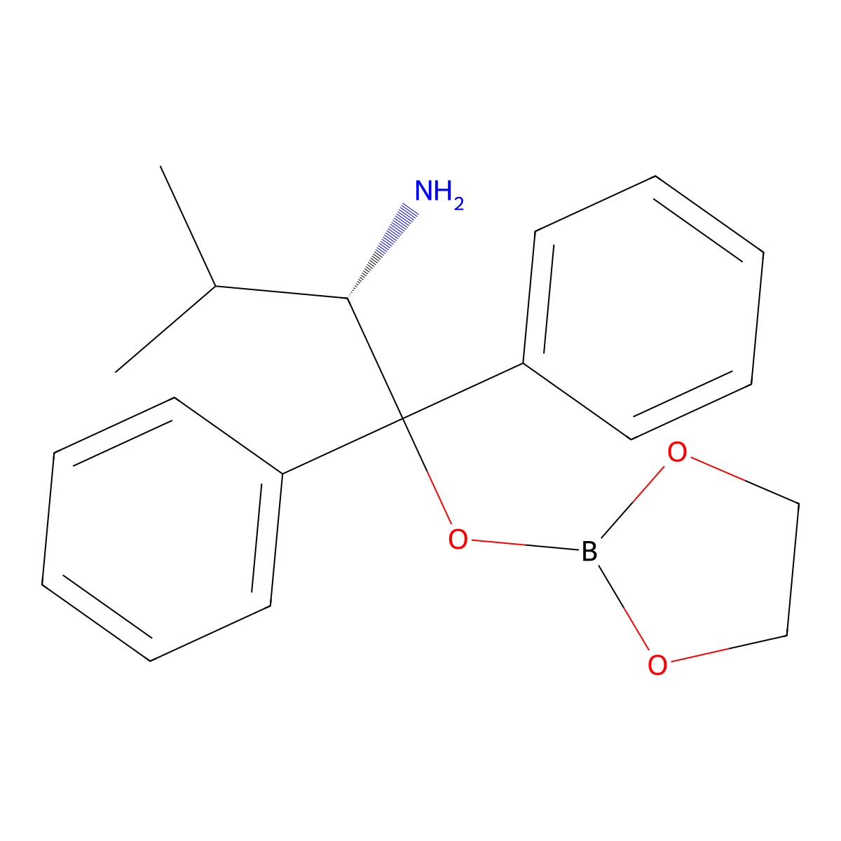 (S)-1-((1,3,2-Dioxaborolan-2-yl)oxy)-3-methyl-1,1-diphenylbutan-2-amine molecular structure, CAS 879981-94-9