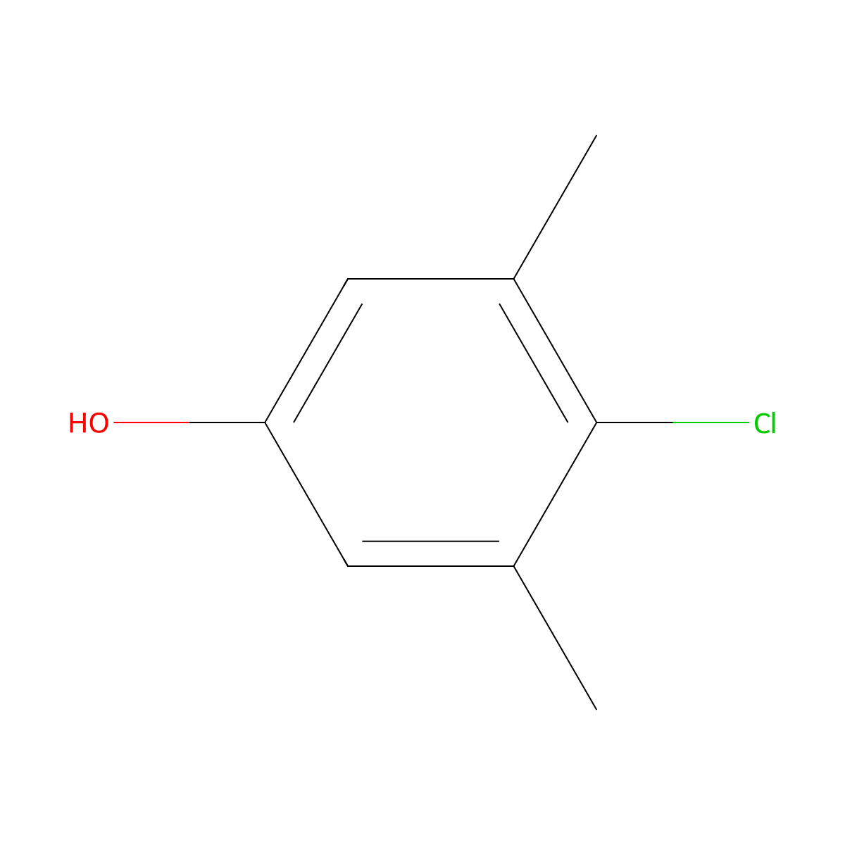 4-Chloro-3,5-dimethylphenol molecular structure, CAS 88-04-0