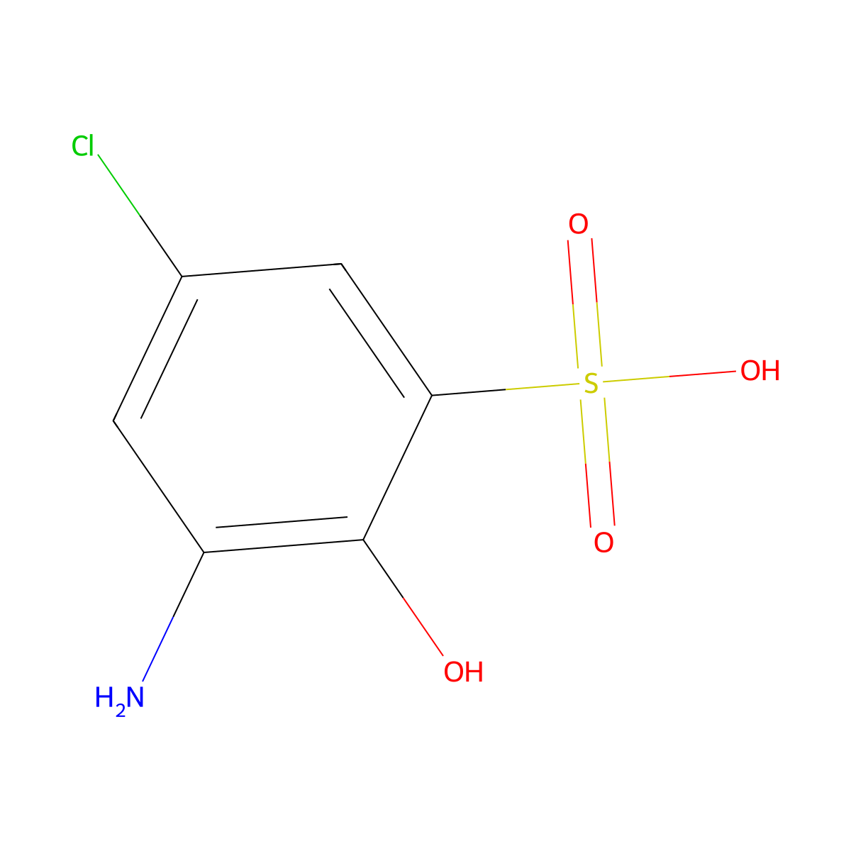 3-Amino-5-chloro-2-hydroxybenzenesulfonic acid molecular structure, CAS 88-23-3