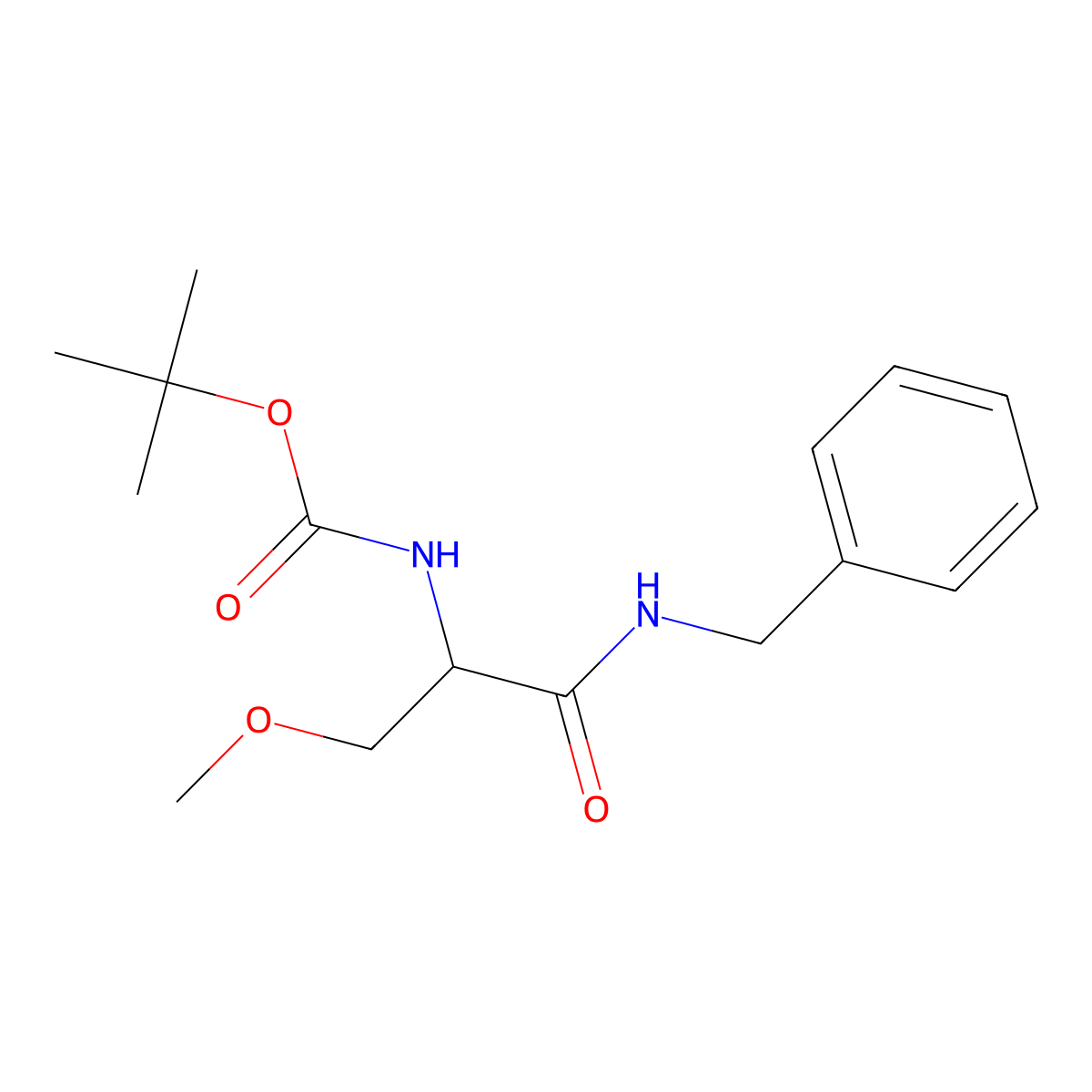1,1-Dimethylethyl N-[(1R)-1-(methoxymethyl)-2-oxo-2-[(phenylmethyl)amino]ethyl]carbamate molecular structure, CAS 880468-89-3