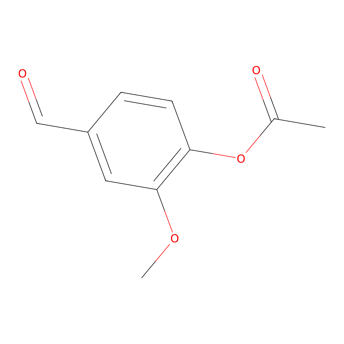 Vanillin acetate molecular structure, CAS 881-68-5