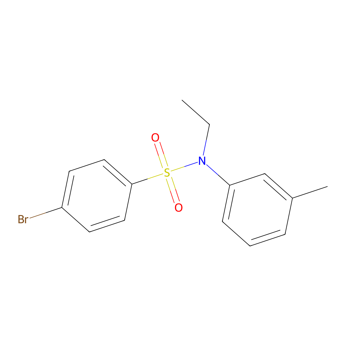 4-bromo-N-ethyl-N-(3-methylphenyl)benzenesulfonamide molecular structure, CAS 881282-85-5