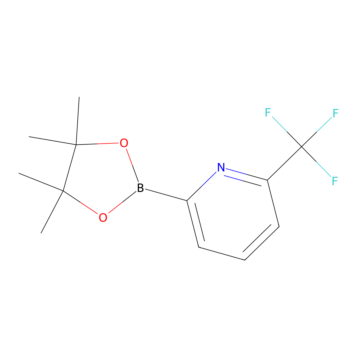 2-(4,4,5,5-Tetramethyl-1,3,2-dioxaborolan-2-yl)-6-(trifluoromethyl)pyridine molecular structure, CAS 881402-16-0