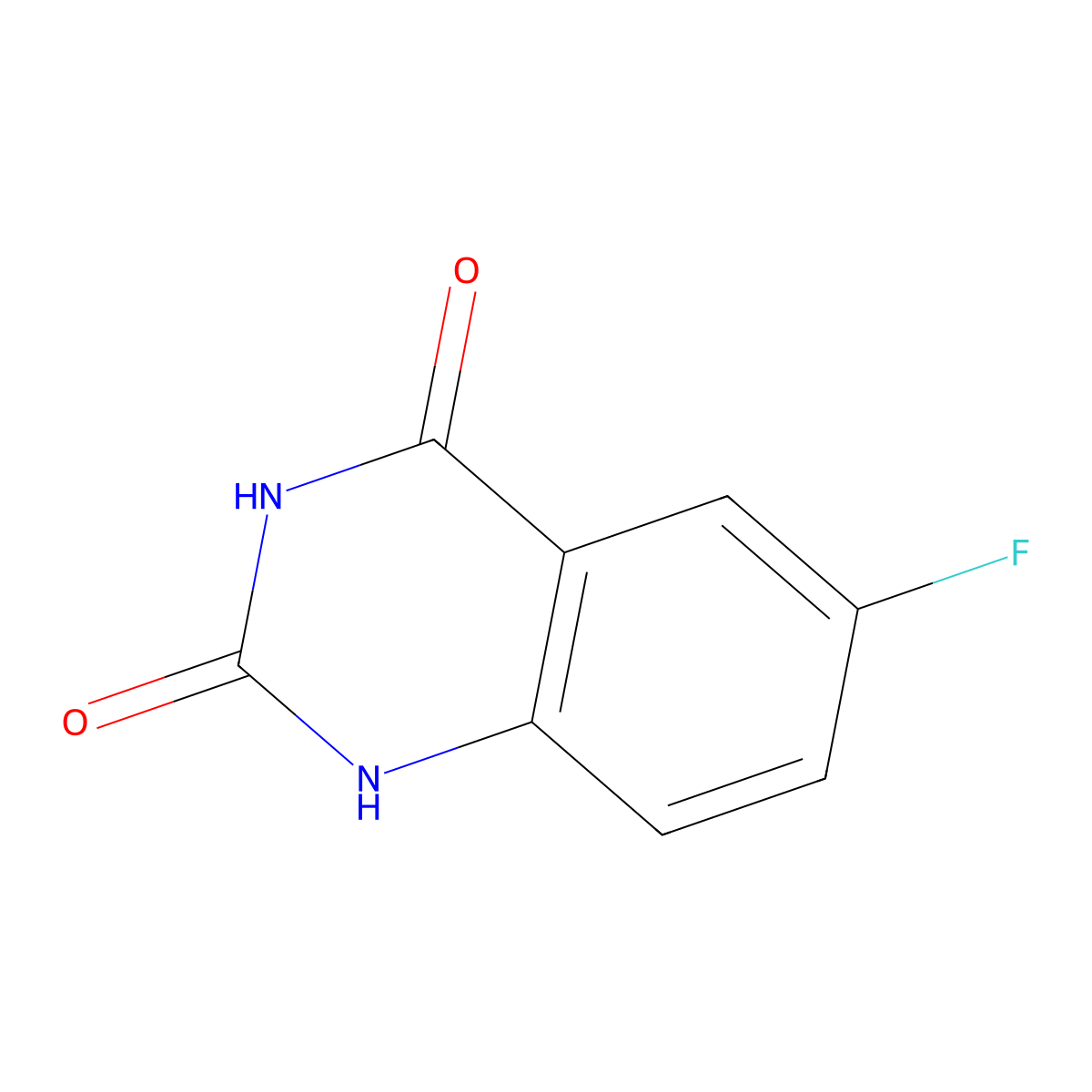 6-Fluoroquinazoline-2,4(1H,3H)-dione molecular structure, CAS 88145-90-8