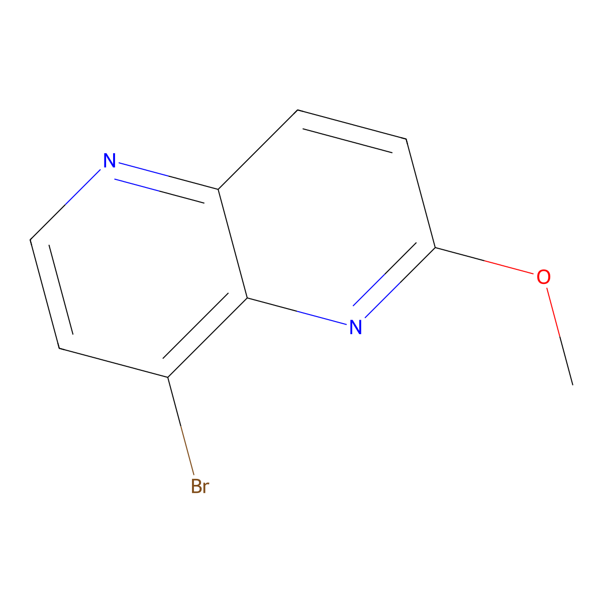 8-Bromo-2-methoxy-1,5-naphthyridine molecular structure, CAS 881658-92-0