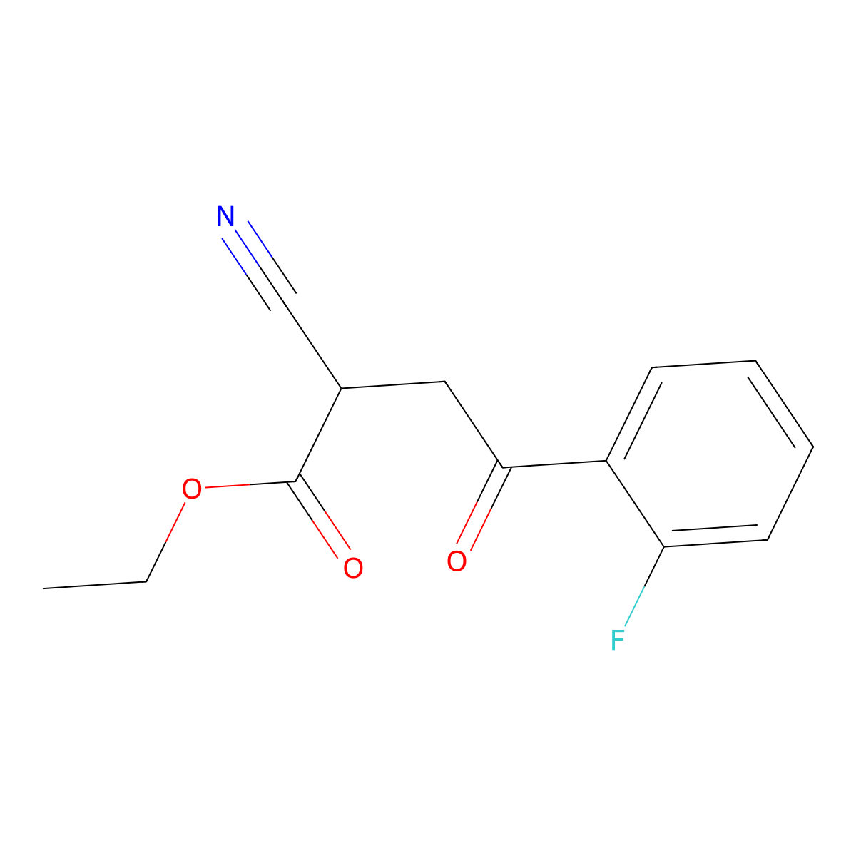 Ethyl 2-cyano-4-(2-fluorophenyl)-4-oxobutanoate molecular structure, CAS 881673-98-9