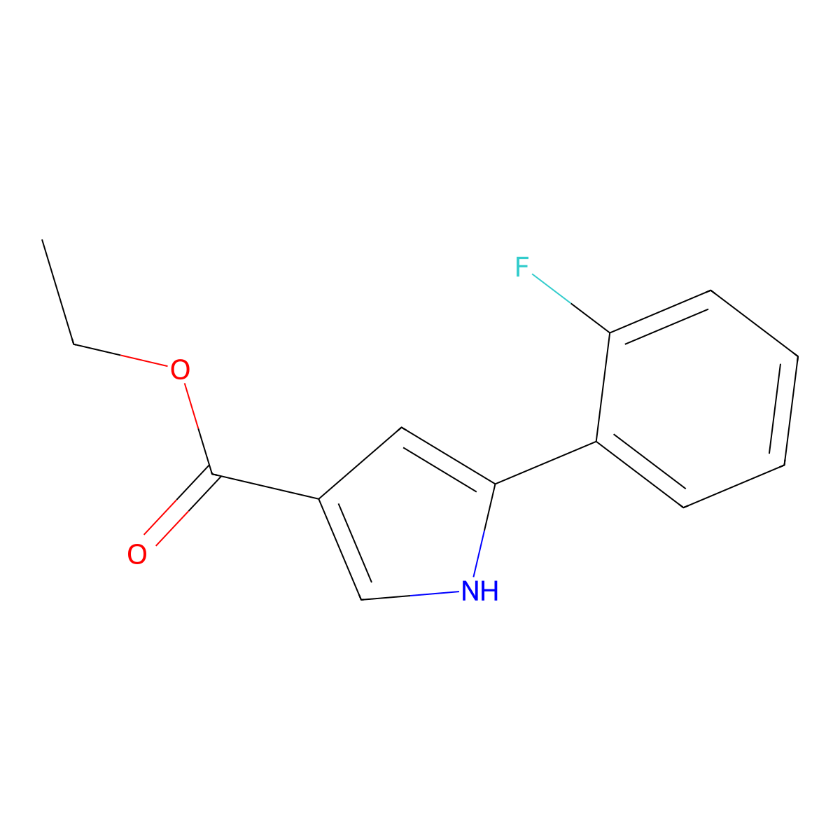 Ethyl 5-(2-fluorophenyl)-1H-pyrrole-3-carboxylate molecular structure, CAS 881674-06-2