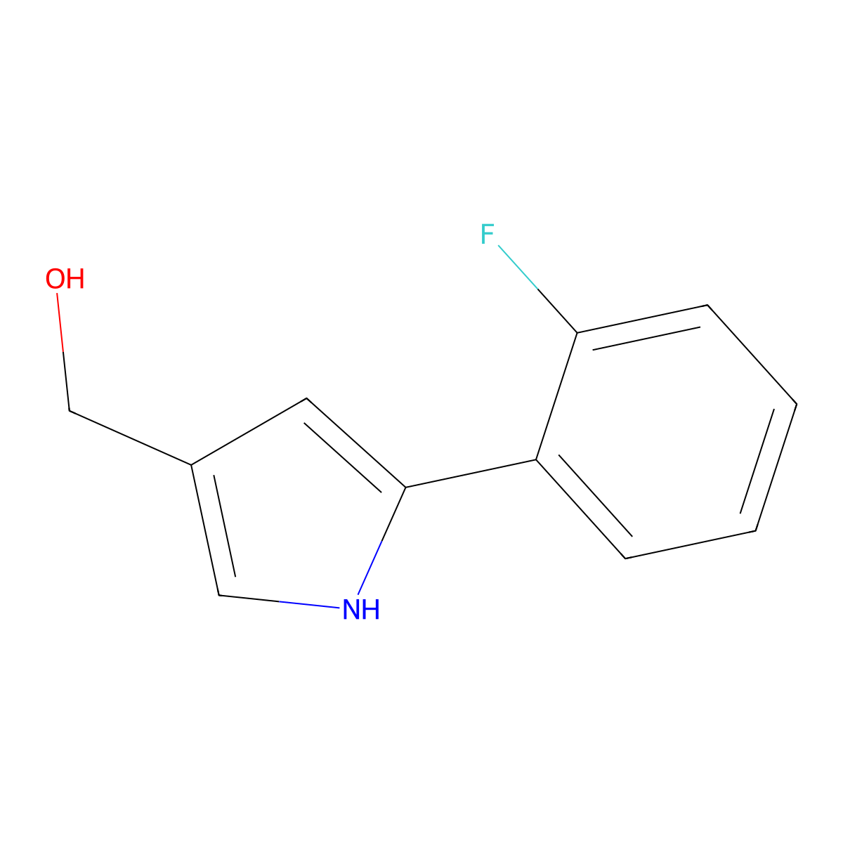 5-(2-Fluorophenyl)-1H-pyrrole-3-methanol molecular structure, CAS 881674-58-4