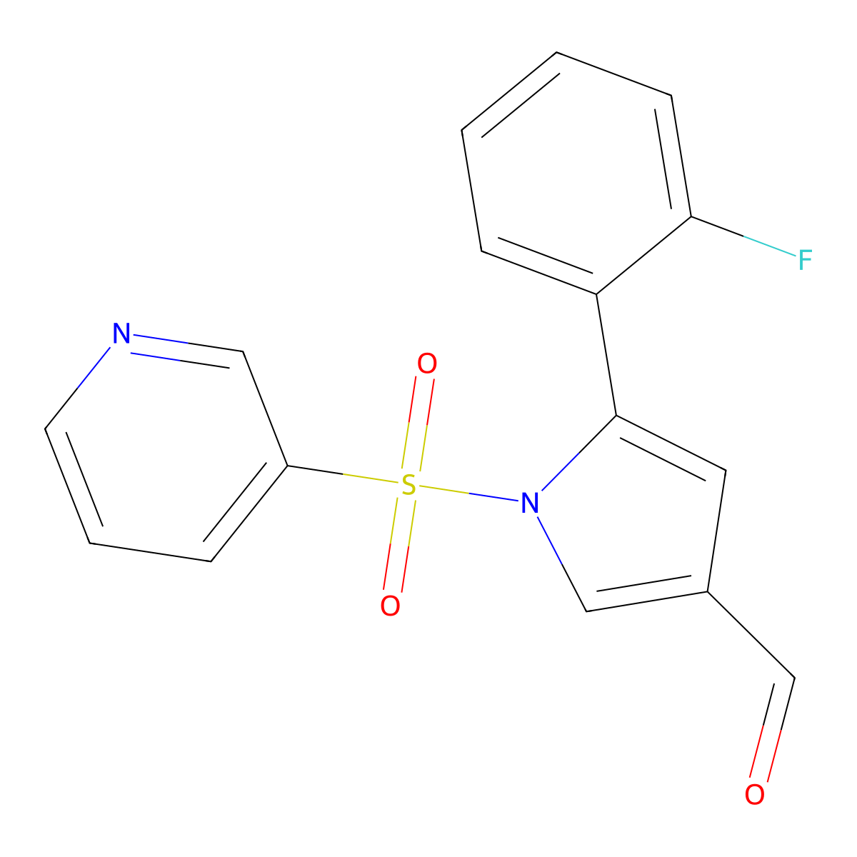 5-(2-Fluorophenyl)-1-(3-pyridinylsulfonyl)-1H-pyrrole-3-carboxaldehyde molecular structure, CAS 881677-11-8