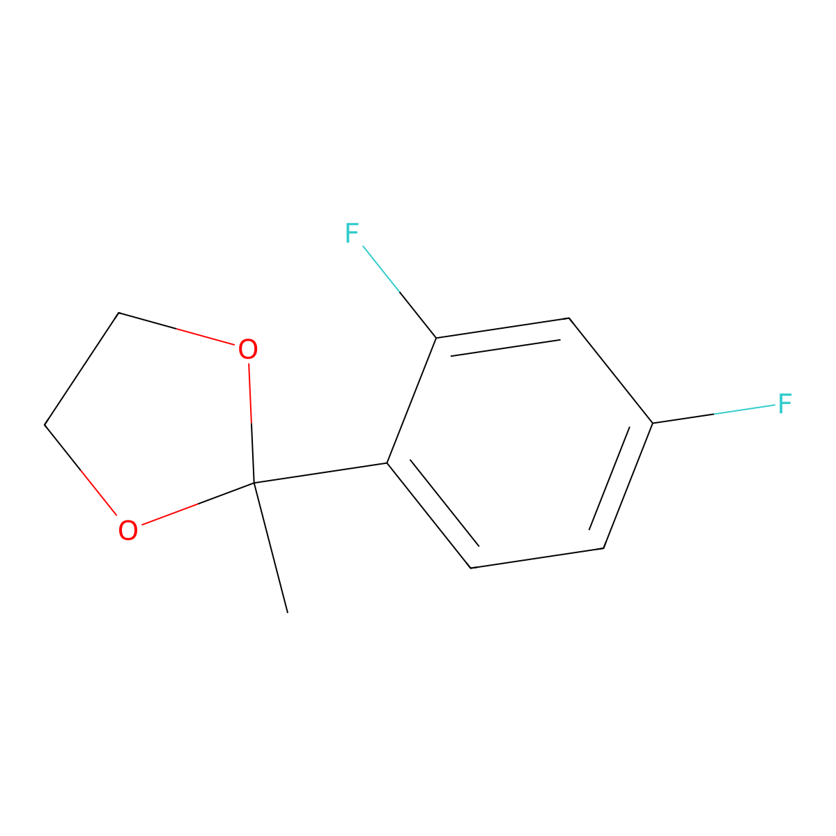 2-(2,4-Difluorophenyl)-2-methyl-1,3-dioxolane molecular structure, CAS 882406-40-8