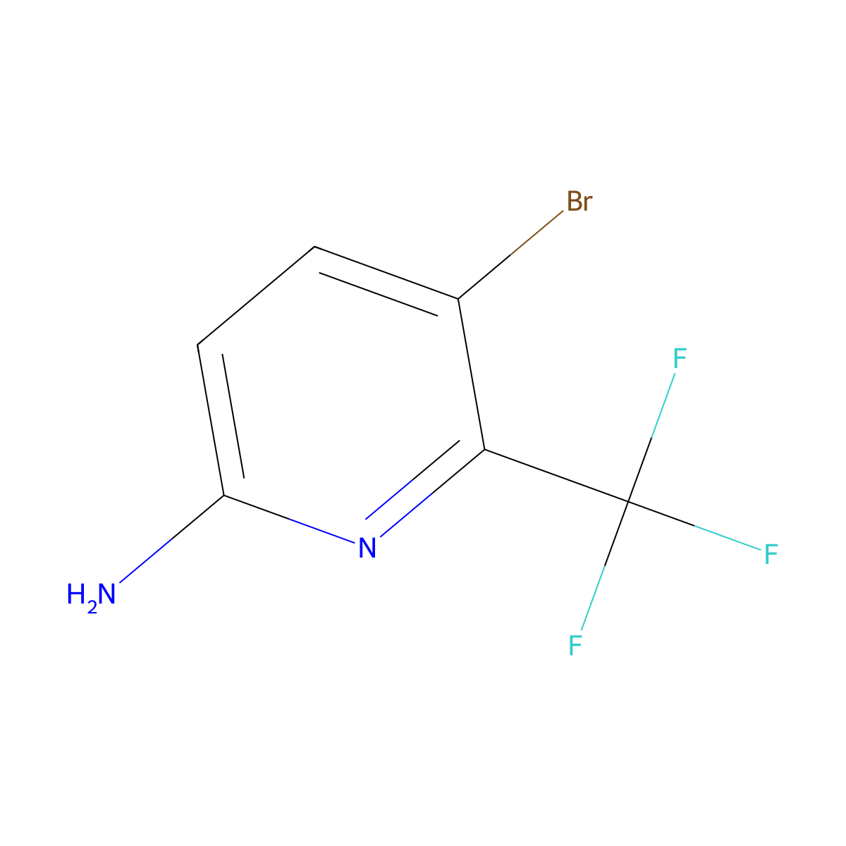 5-Bromo-6-(trifluoromethyl)pyridin-2-amine molecular structure, CAS 882500-21-2