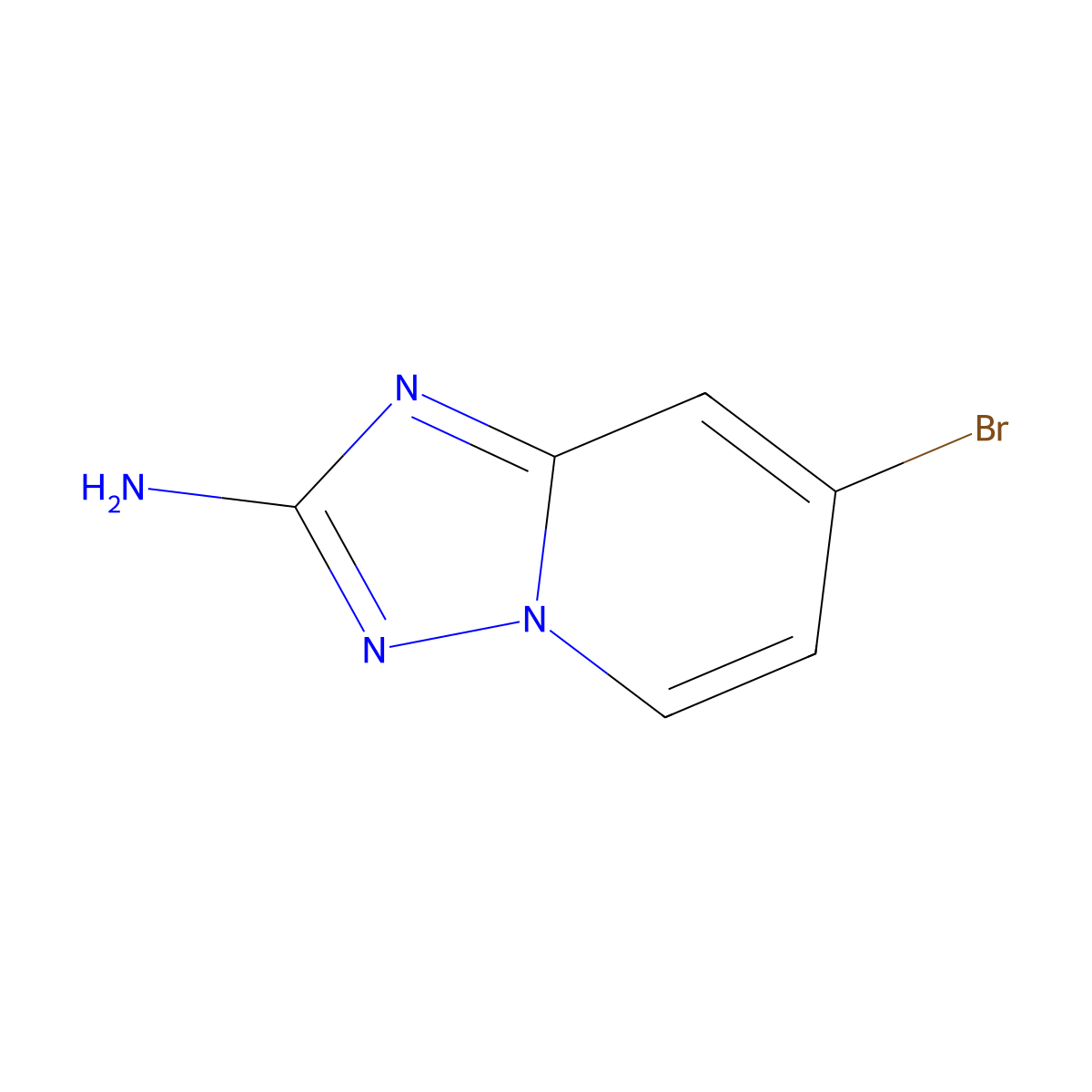 7-Bromo-[1,2,4]triazolo[1,5-a]pyridin-2-amine molecular structure, CAS 882521-63-3