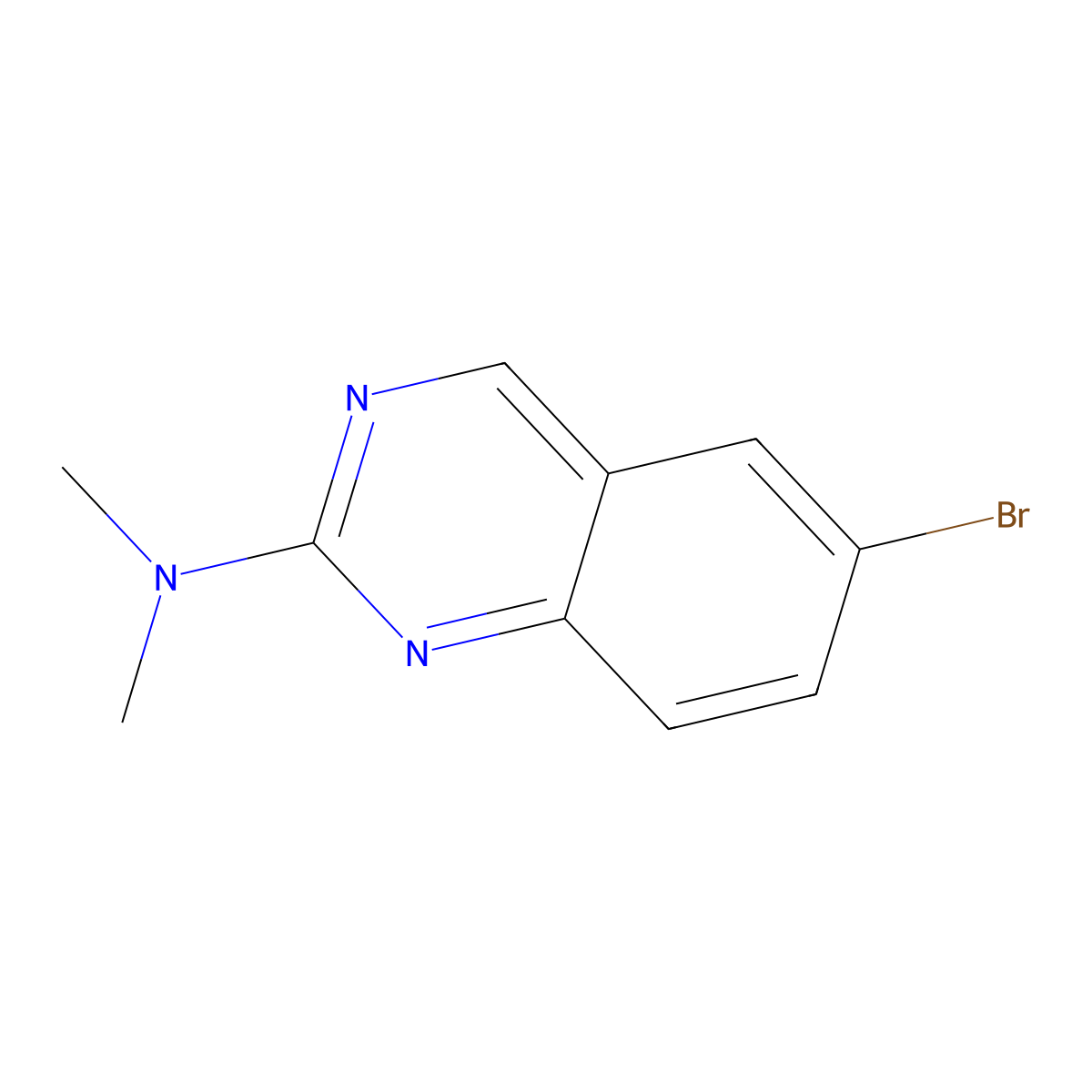 6-Bromo-N,N-dimethyl-2-quinazolinamine molecular structure, CAS 882670-78-2