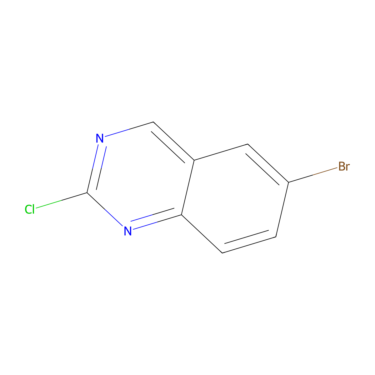 6-Bromo-2-chloroquinazoline molecular structure, CAS 882672-05-1