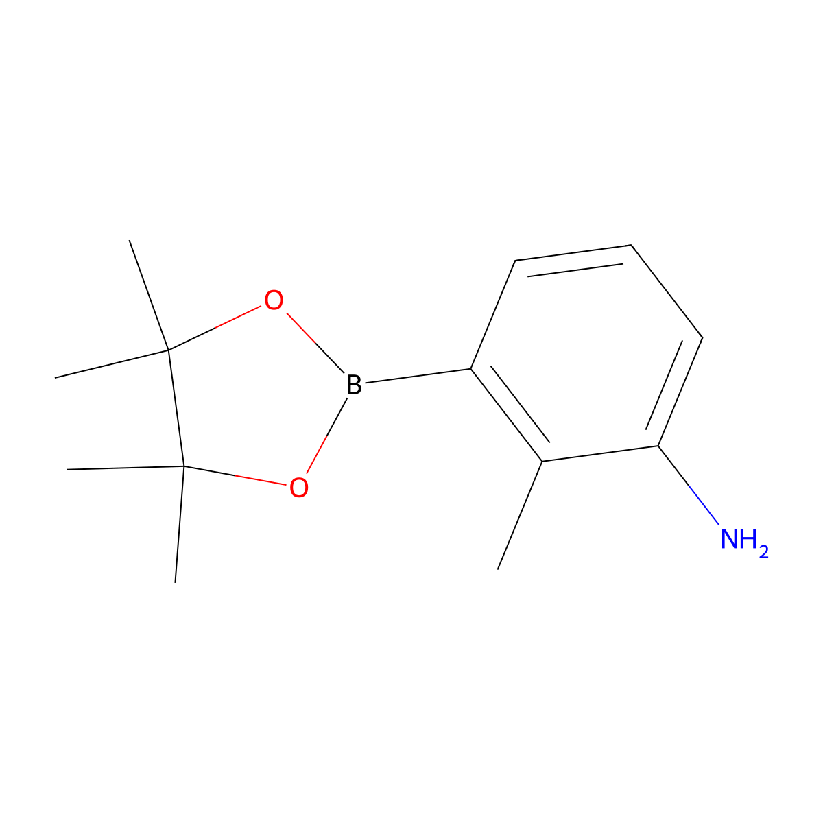 2-Methyl-3-(4,4,5,5-tetramethyl-1,3,2-dioxaborolan-2-yl)aniline molecular structure, CAS 882678-96-8
