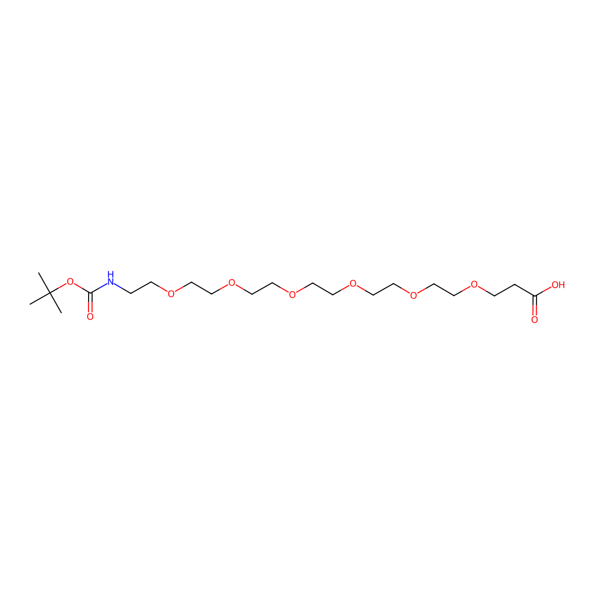 21-(Boc-amino)-4,7,10,13,16,19-hexaoxaheneicosanoic acid molecular structure, CAS 882847-13-4