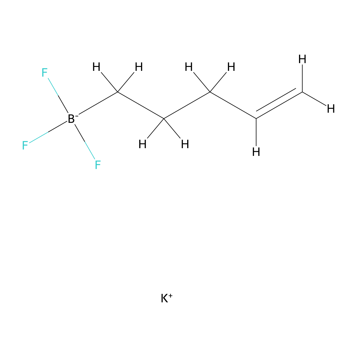 potassium trifluoro(pent-4-enyl)boranuide molecular structure, CAS 882871-23-0