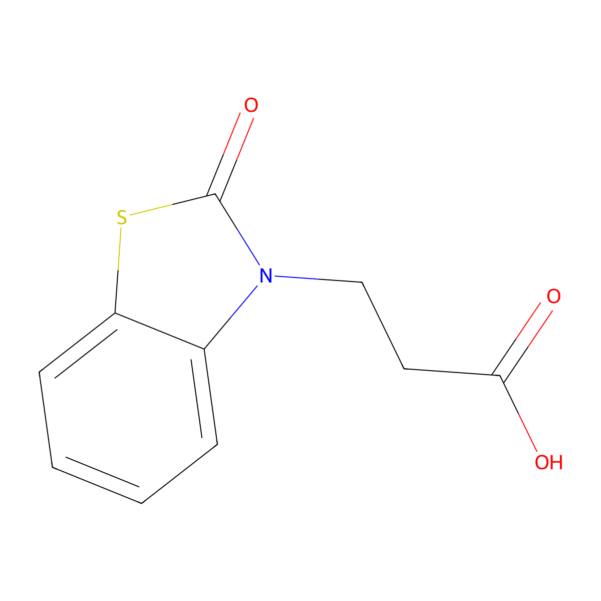 3-(2-oxo-1,3-benzothiazol-3(2H)-yl)propanoic acid molecular structure, CAS 883-50-1