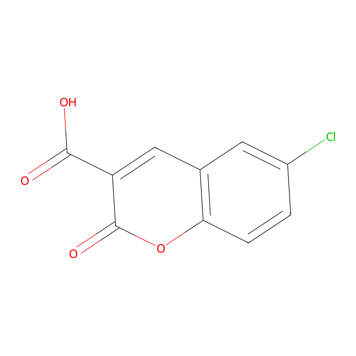6-Chloro-2-oxo-2H-chromene-3-carboxylic acid molecular structure, CAS 883-92-1