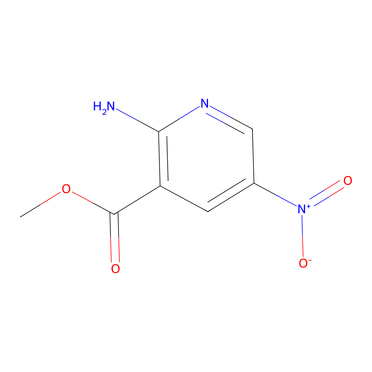 Methyl 2-amino-5-nitronicotinate molecular structure, CAS 88312-64-5