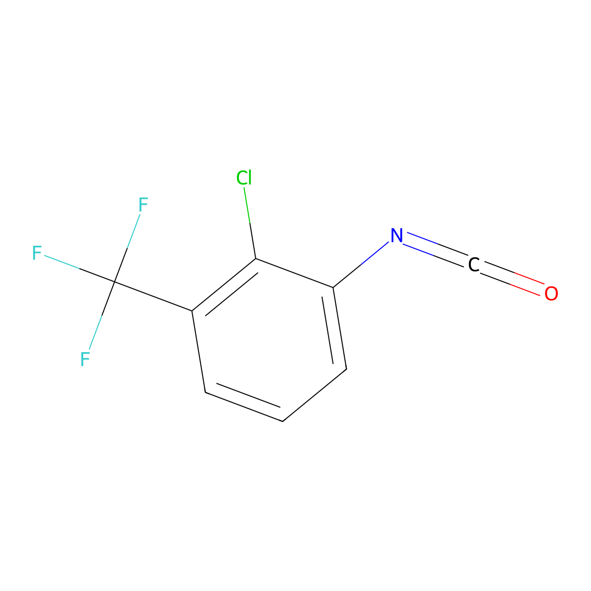 2-Chloro-1-isocyanato-3-(trifluoromethyl)benzene molecular structure, CAS 88330-63-6