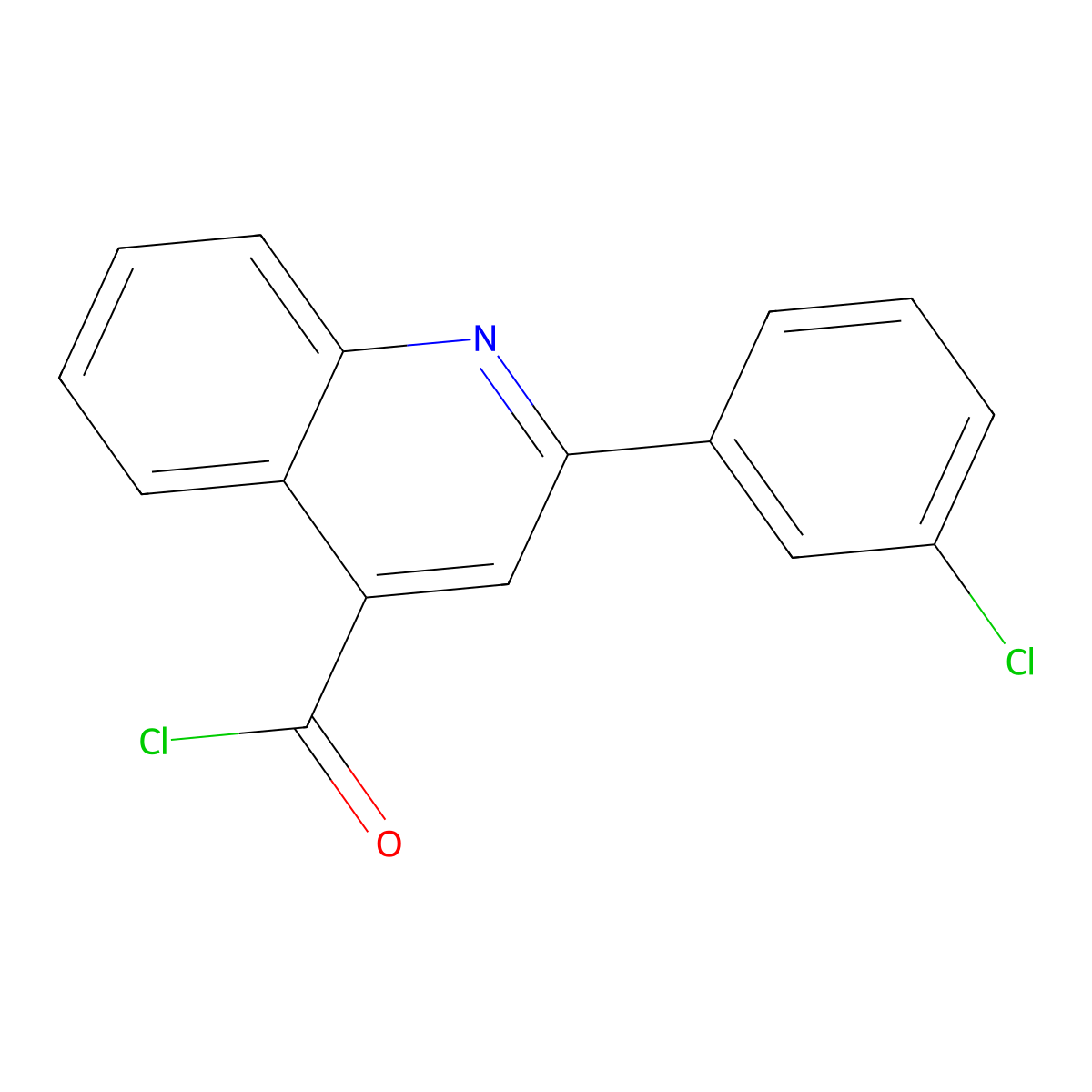 2-(3-chlorophenyl)quinoline-4-carbonyl Chloride molecular structure, CAS 883526-41-8