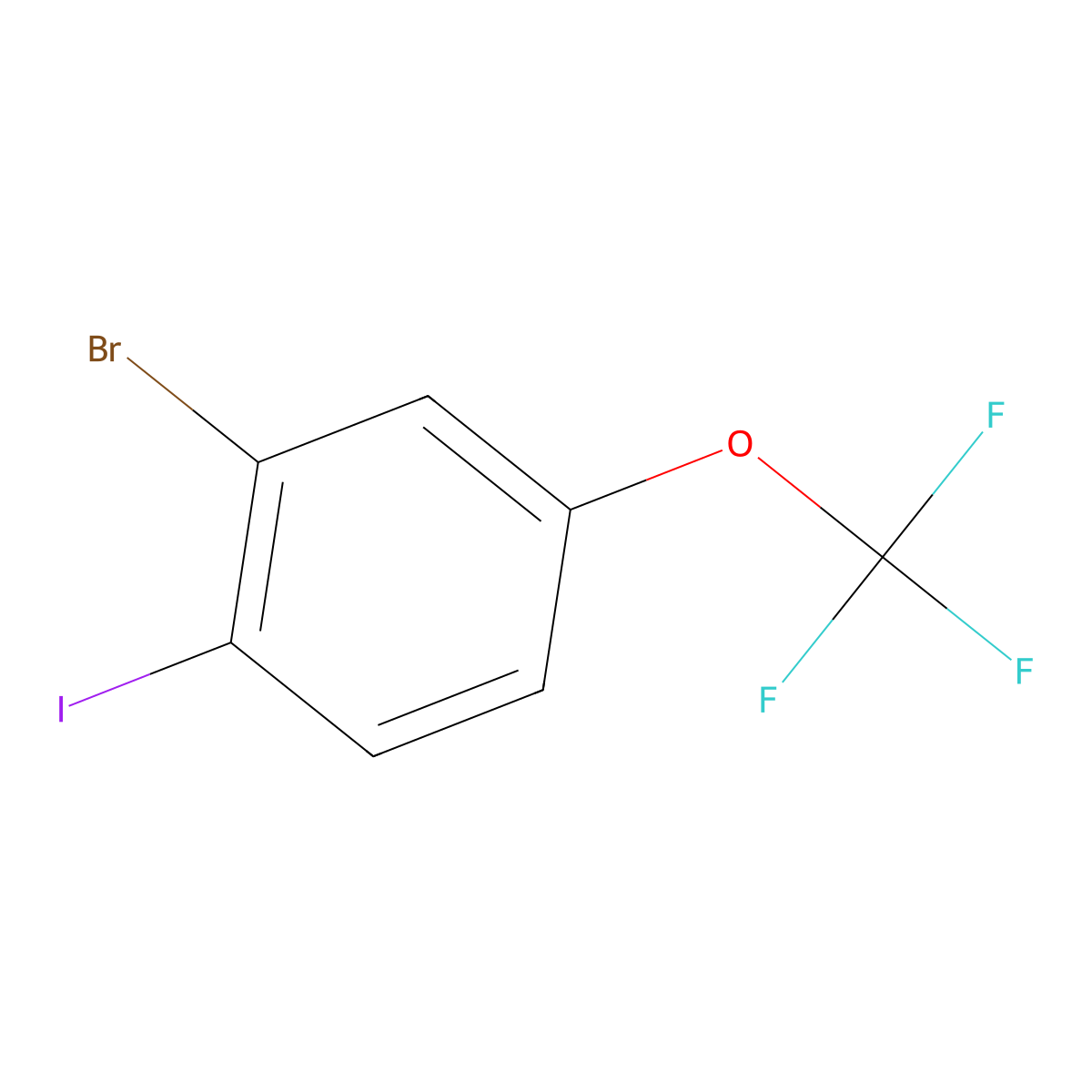 2-Bromo-1-iodo-4-(trifluoromethoxy)benzene molecular structure, CAS 883546-30-3