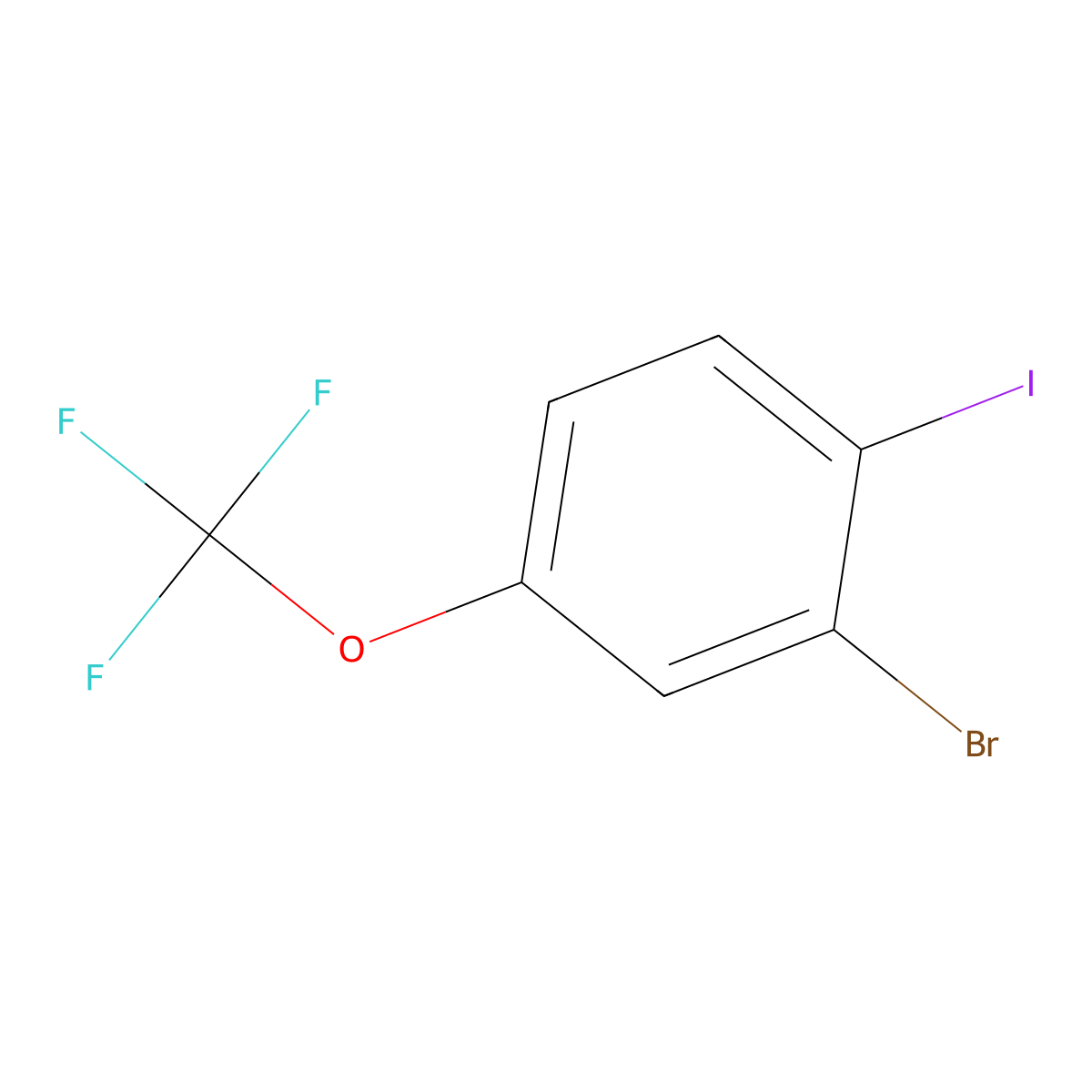 2-Bromo-1-iodo-4-(trifluoromethoxy)benzene molecular structure, CAS 883546-30-3