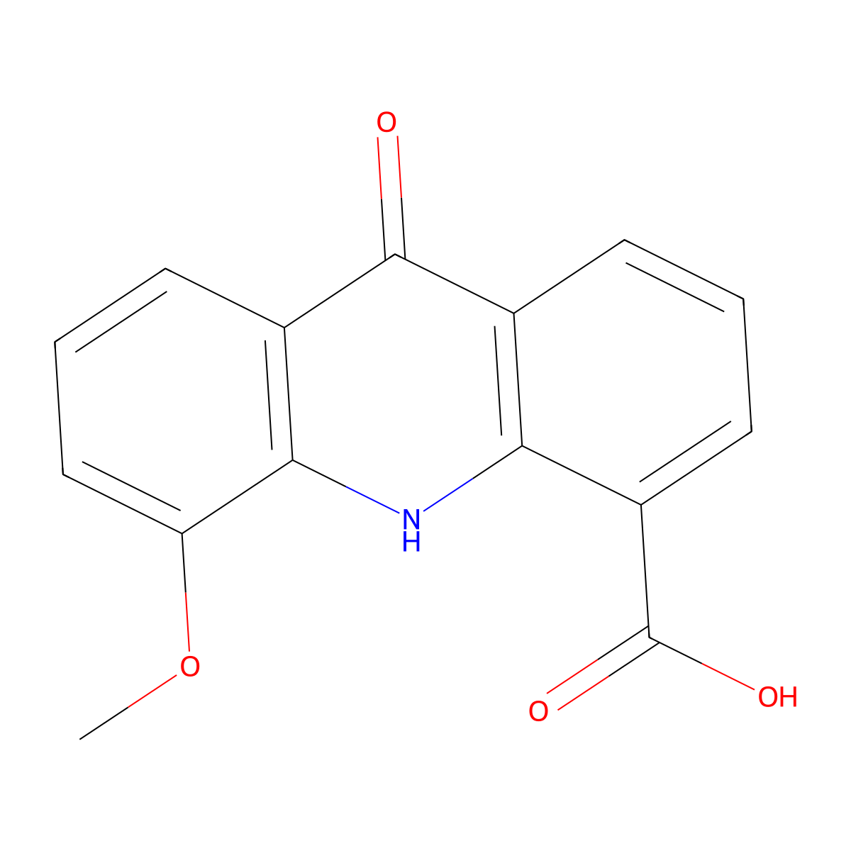 5-Methoxy-9-oxo-9,10-dihydroacridine-4-carboxylic acid molecular structure, CAS 88377-31-5