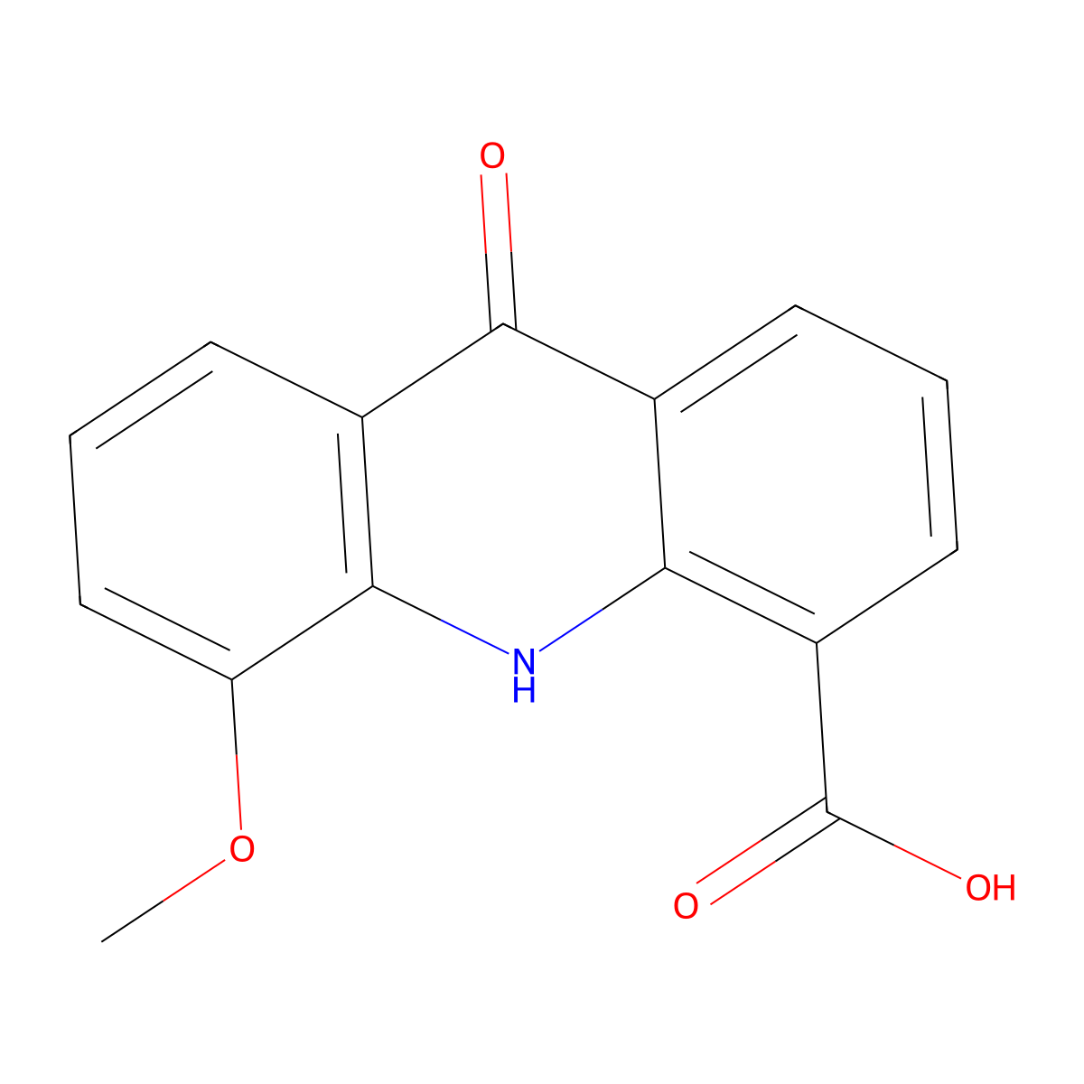 5-Methoxy-9-oxo-9,10-dihydroacridine-4-carboxylic acid molecular structure, CAS 88377-31-5