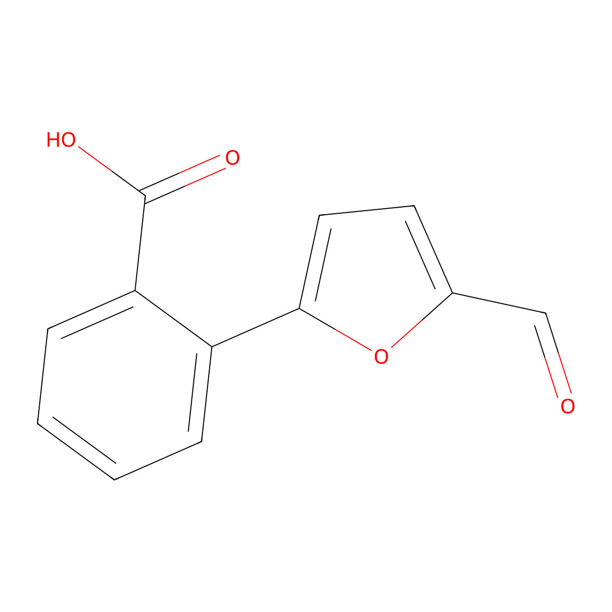 2-(5-Formylfuran-2-yl)benzoic acid molecular structure, CAS 88460-72-4