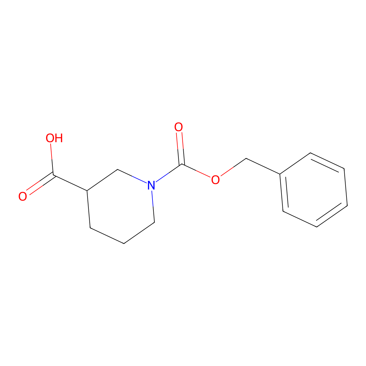 (S)-1-((Benzyloxy)carbonyl)piperidine-3-carboxylic acid molecular structure, CAS 88466-74-4