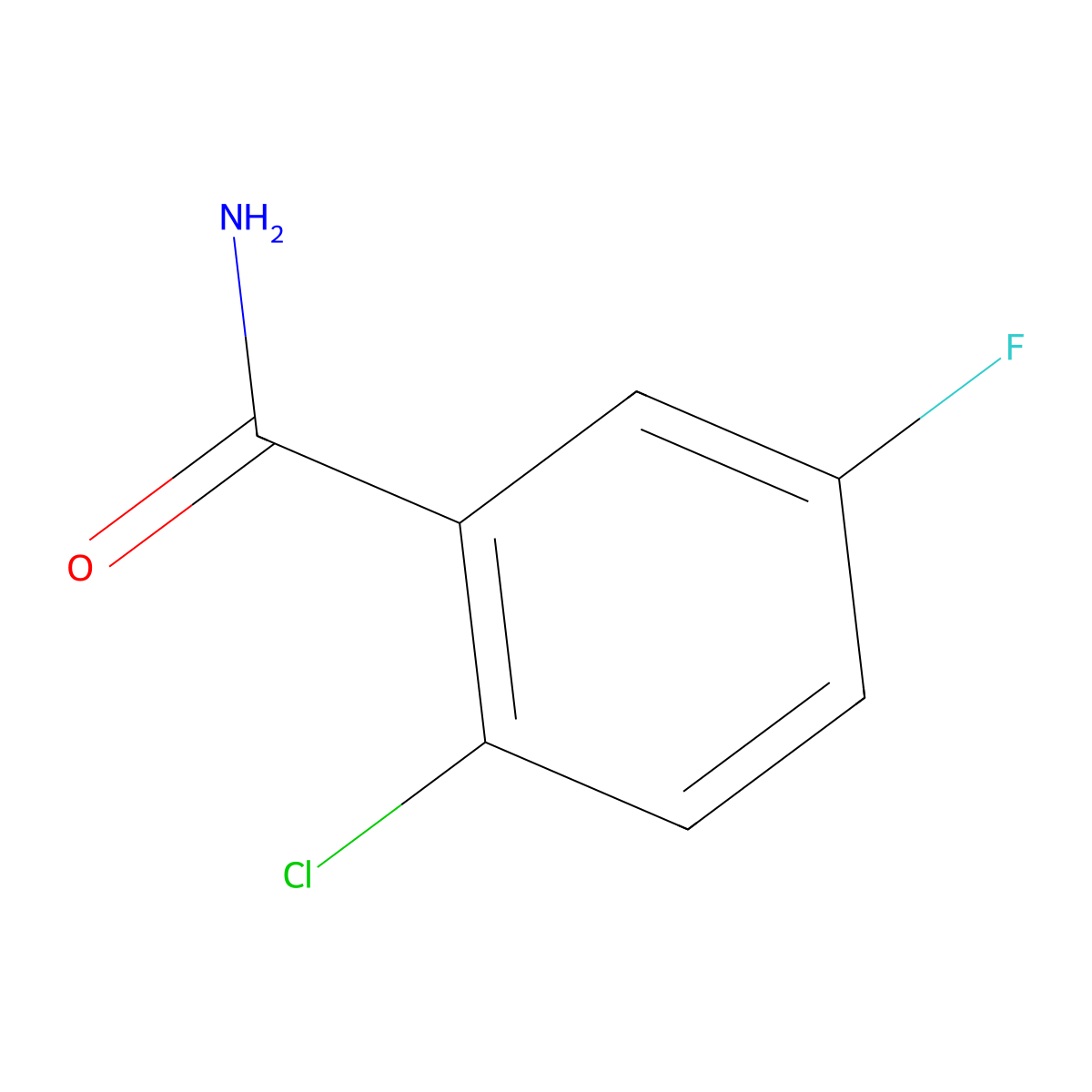 2-Chloro-5-fluorobenzamide molecular structure, CAS 88487-25-6