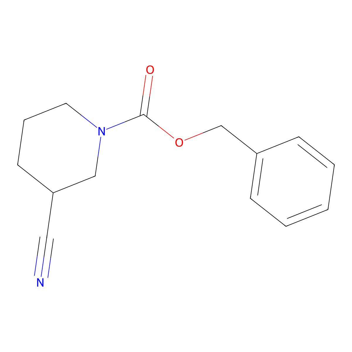 Benzyl 3-cyanopiperidine-1-carboxylate molecular structure, CAS 885069-22-7