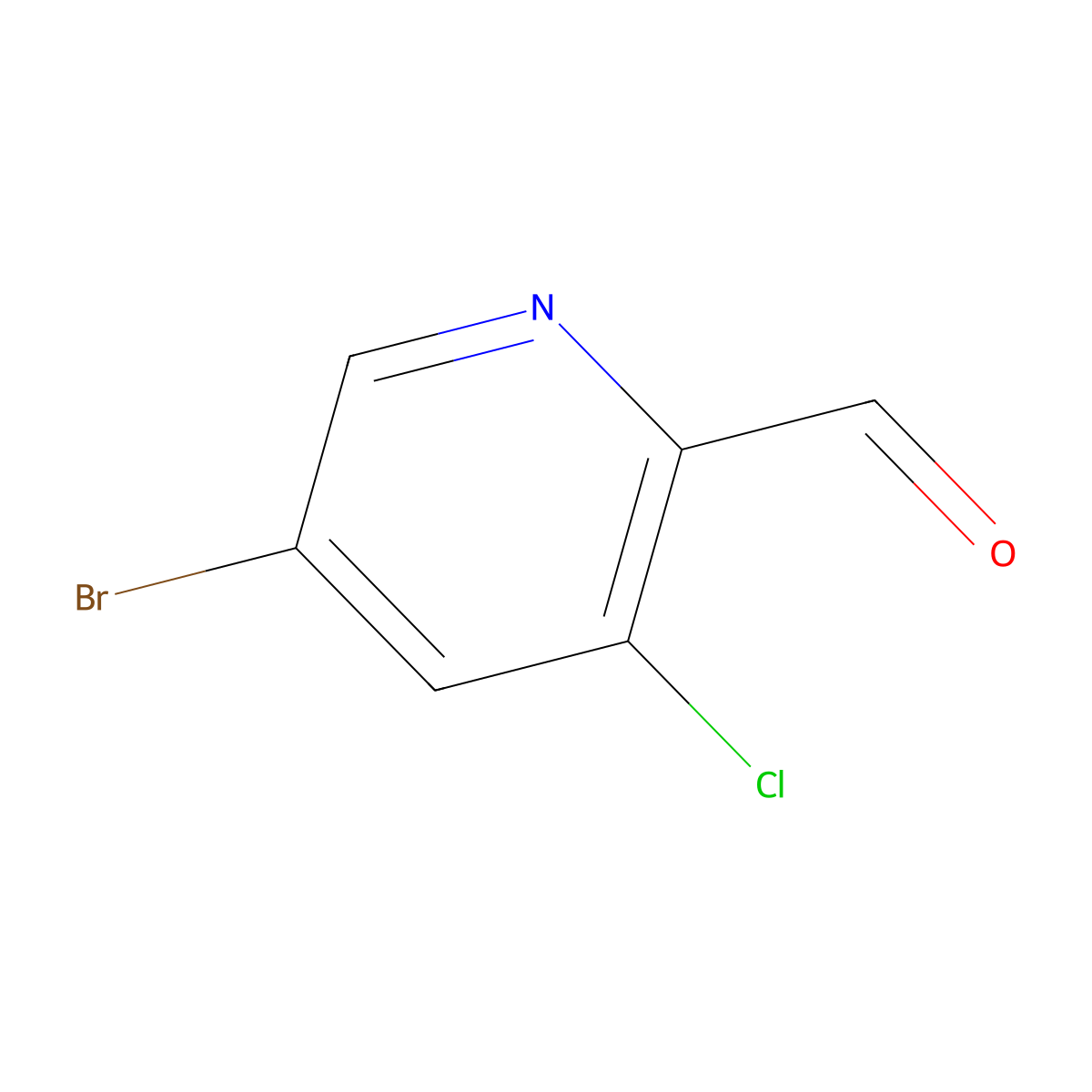 5-Bromo-3-chloropyridine-2-carbaldehyde molecular structure, CAS 885168-04-7