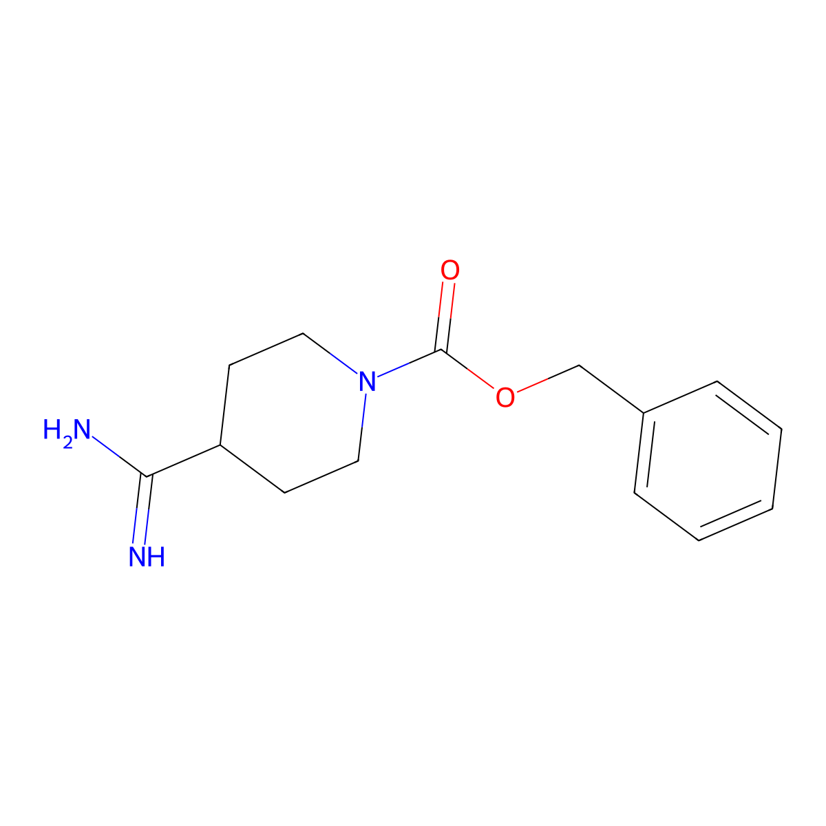 Benzyl 4-carbamimidoylpiperidine-1-carboxylate molecular structure, CAS 885270-25-7