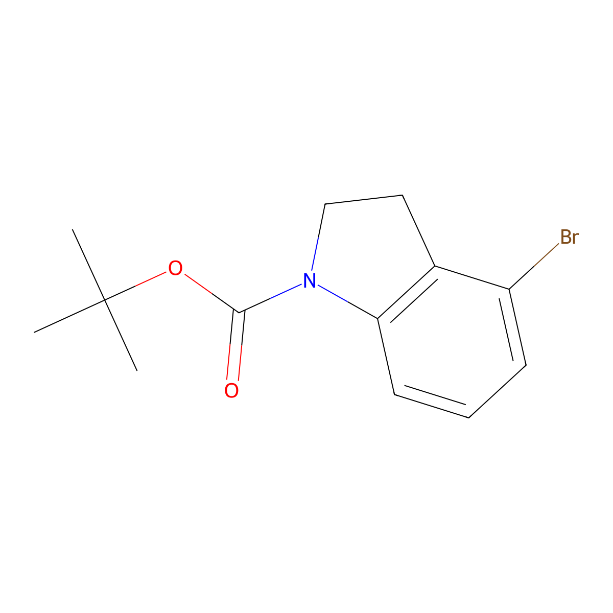tert-Butyl 4-bromoindoline-1-carboxylate molecular structure, CAS 885272-46-8